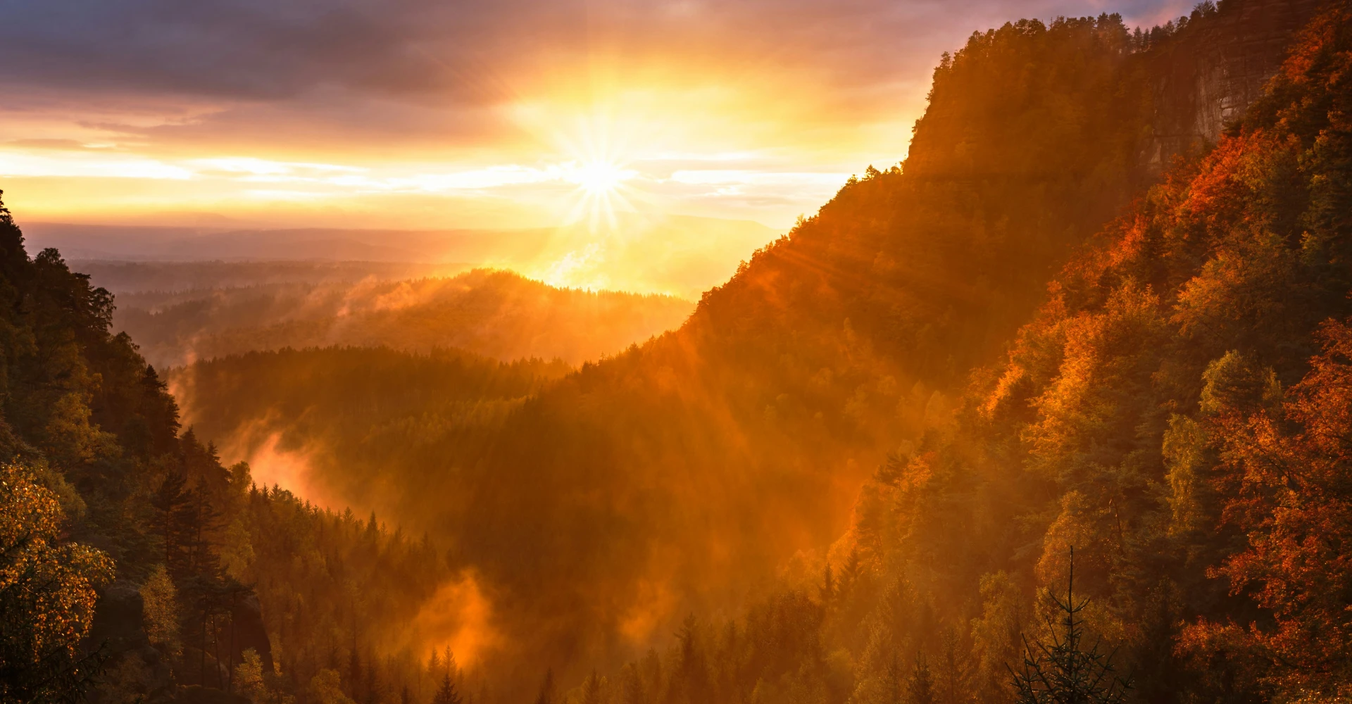 Sunset over the mountains